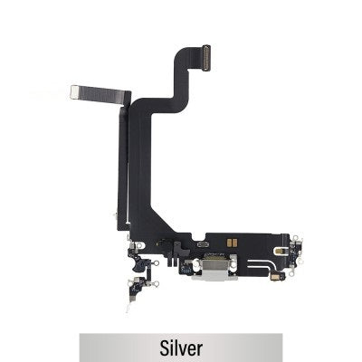 Charging Port for iPhone 14 Pro Max (Purple)-Silver Charging Port for iPhone 14 Pro Max (Purple)-Silver